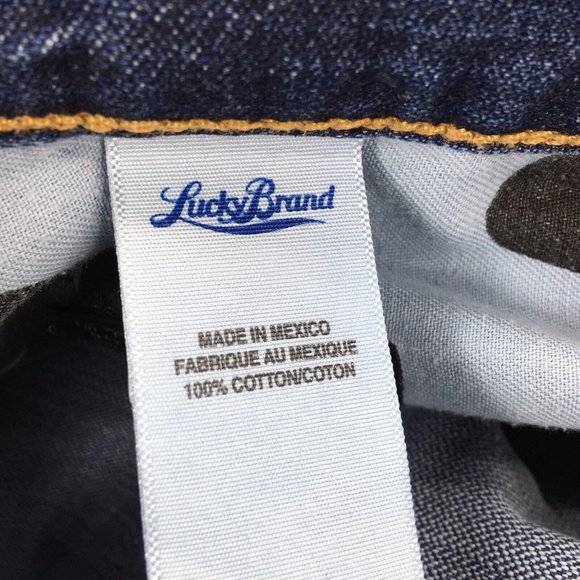 Lucky Brand Mens 221 Original Straight Blue Jeans 36x30 Denim Cuff Wear - Picture 10 of 12